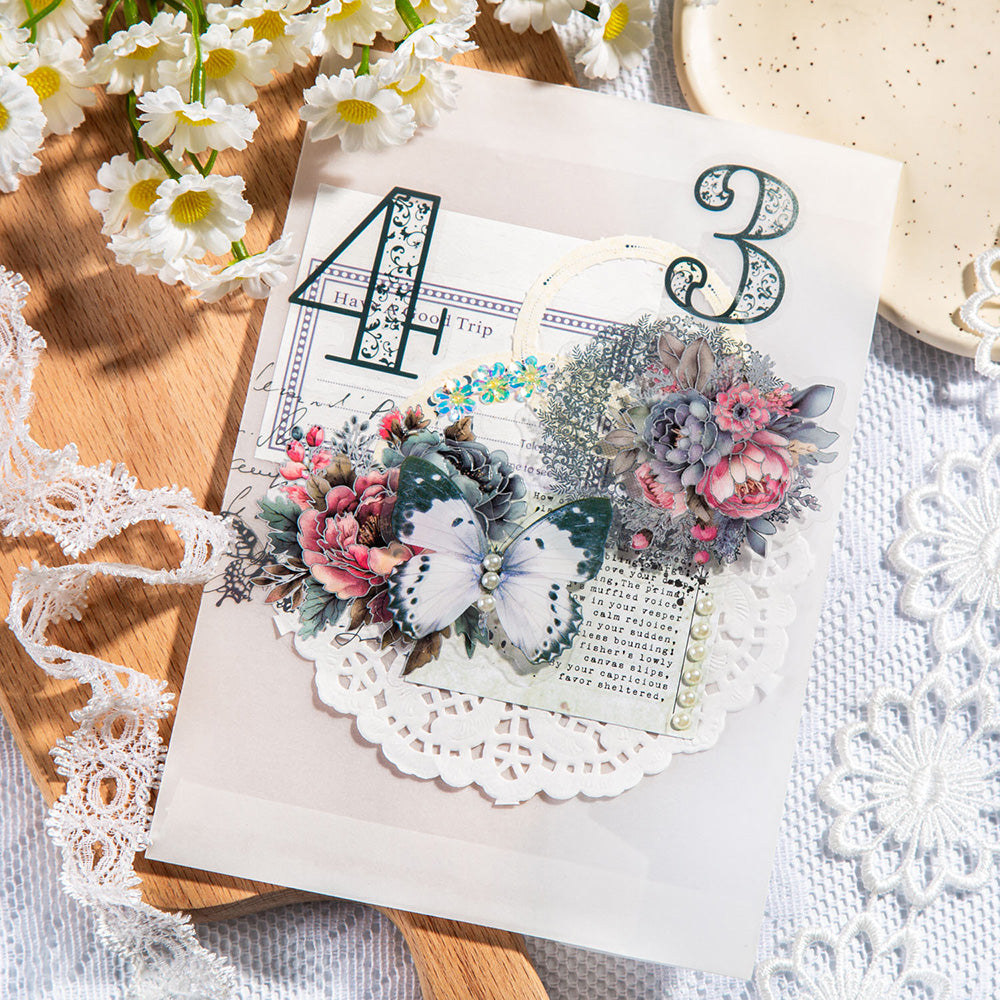 Lace Flower Number Sticker for Scrapbooking and Journaling – ViVi ...