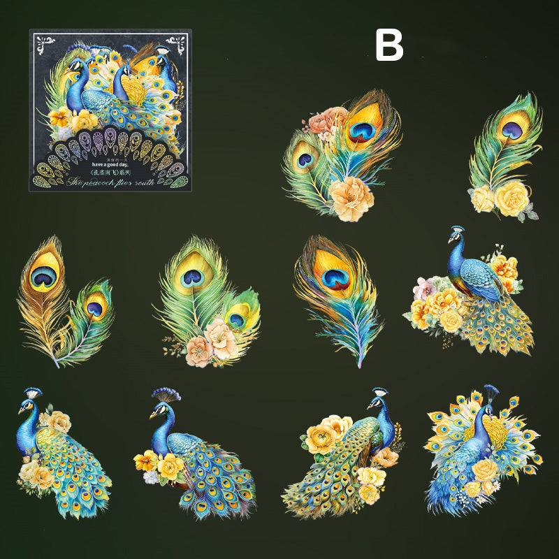 Peacock and Feather Sticker for Scrapbooking and Art Journal – ViVi ...