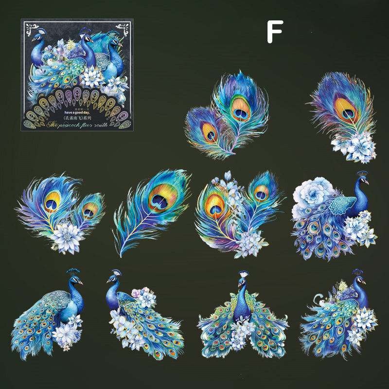Peacock and Feather Sticker for Scrapbooking and Art Journal – ViVi ...