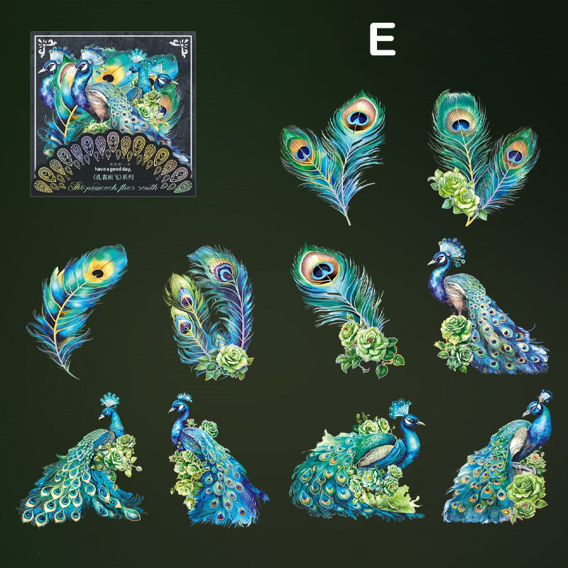 Peacock and Feather Sticker for Scrapbooking and Art Journal – ViVi ...