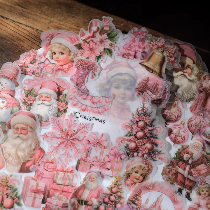 Pink Christmas Sticker for Card Making and Gift Wrapping – ViVi Stationery