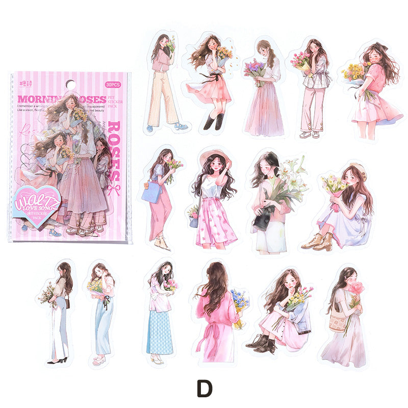 Waltz Love Song Girl Sticker for Art Journal – ViVi Stationery