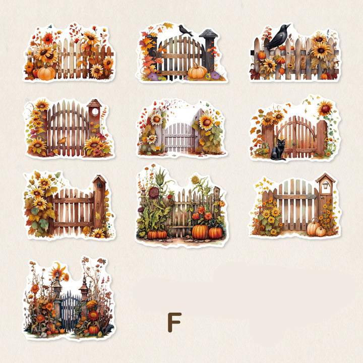 pumpkin-fence-crow-sunflower-sticker
