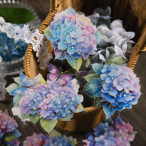 Pegatinas Vintage de flores para artesanías, pegatinas de plantas