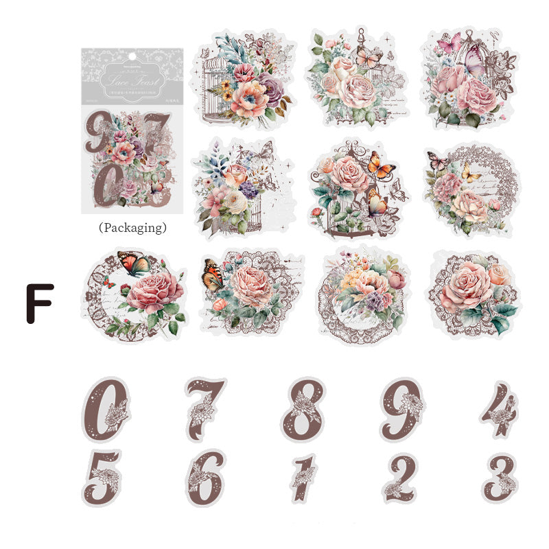 Lace Flower Number Sticker for Scrapbooking and Journaling – ViVi ...