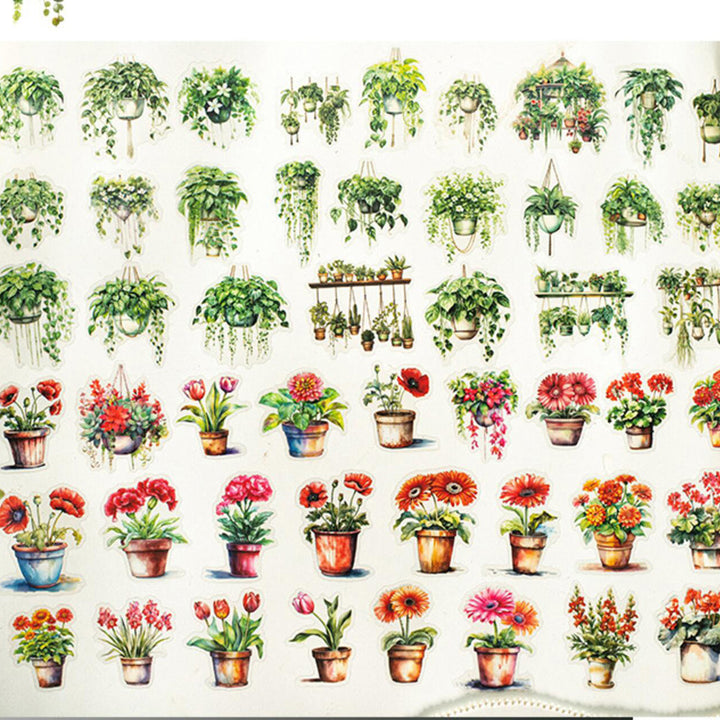 potted plant stickers Small Potted Plant Sticker – ViVi Stationery
