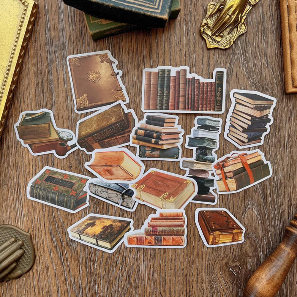 Vintage Book Theme Sticker for Junk Journal – ViVi Stationery