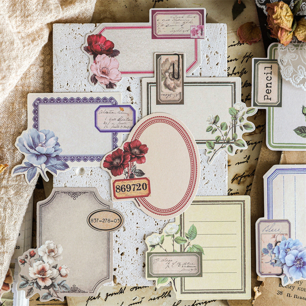 Vintage Flower Label Sticker – ViVi Stationery