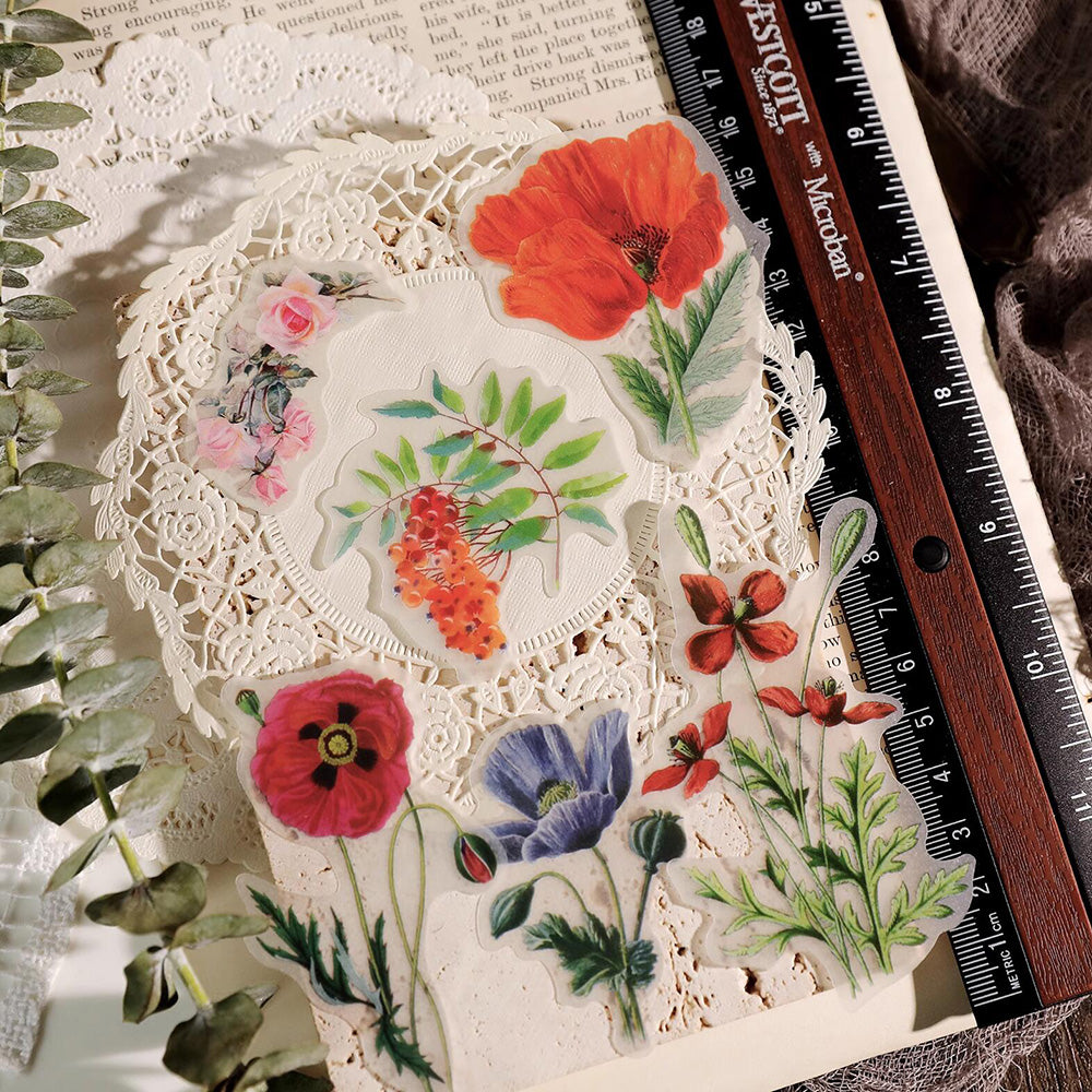 Vintage Flower Vellum Sticker – ViVi Stationery