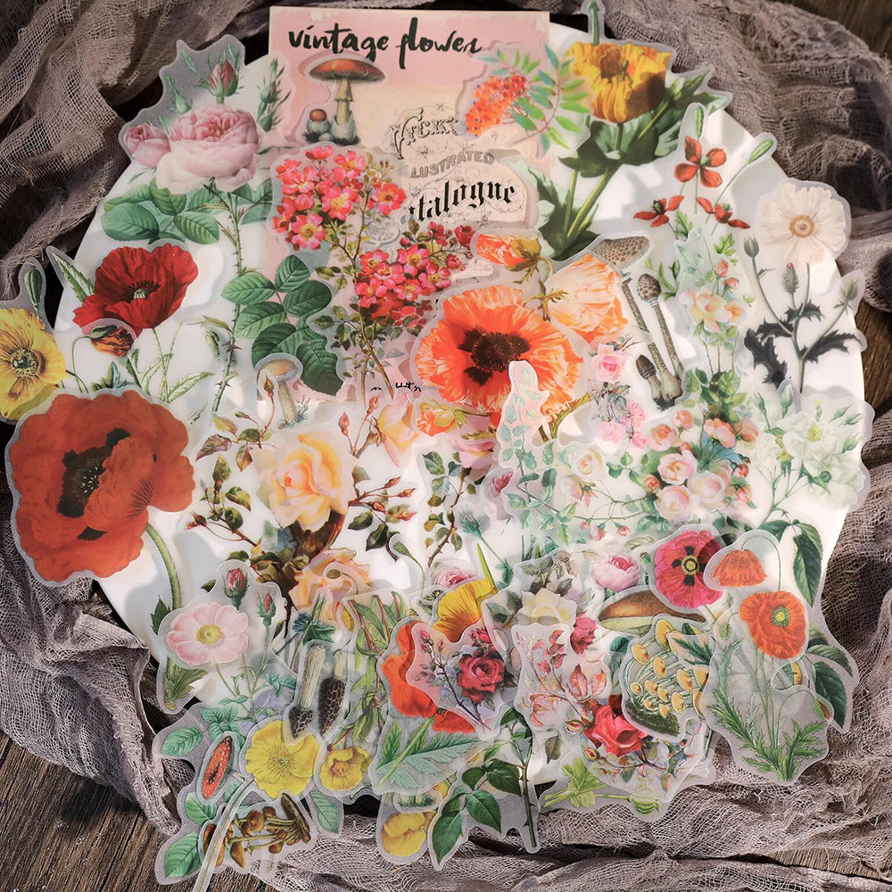 Vintage Flower Vellum Sticker – ViVi Stationery