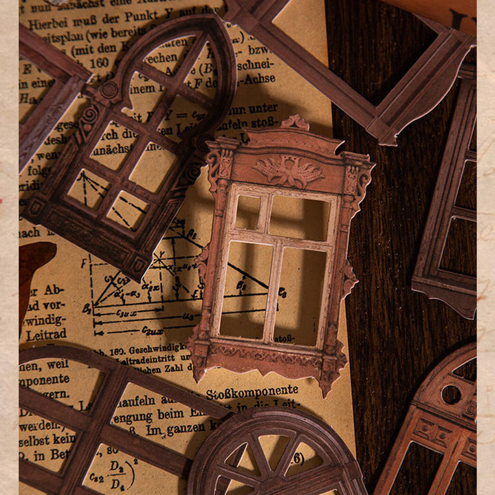 Window Paper Model Retro Hollow Window and Door Paper for Scrapbooking and Junk Journal ...