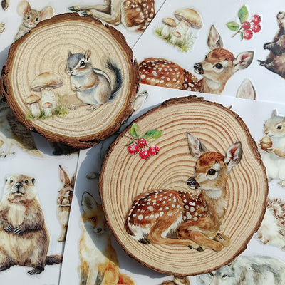 Waterproof Forest Animal Transfer Sticker 3 Sheets