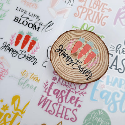 Waterproof Easter Word Transfer Sticker 2 Sheets