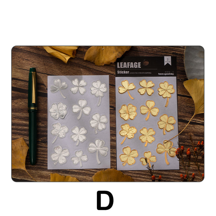 gold and silver foil clover stickers