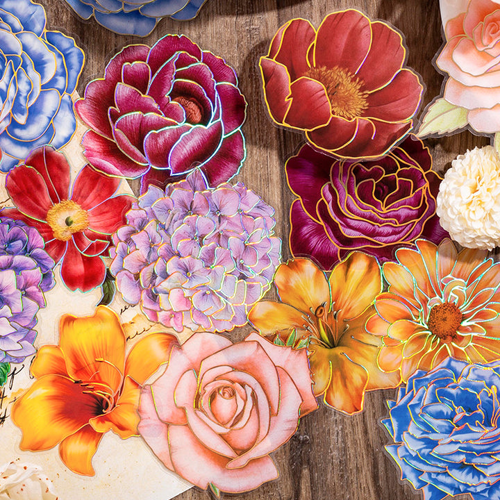Flower Transfer Stickers GOOD DAY Blooming Flower Stickers for Scrapbooking and Art Journal ...