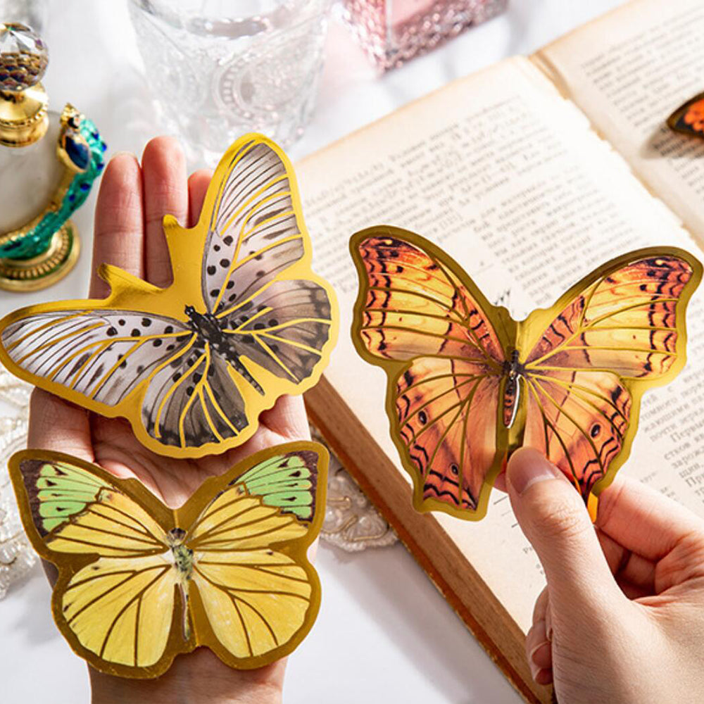 Butterfly Stickers 40PCS with Gold Edge for Scrapbook and Junk Journal ...