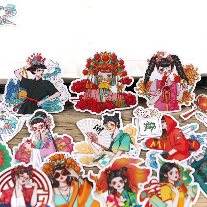 Aesthetic Peking Opera Girl Stickers for Scrapbooking and Art Journal ...