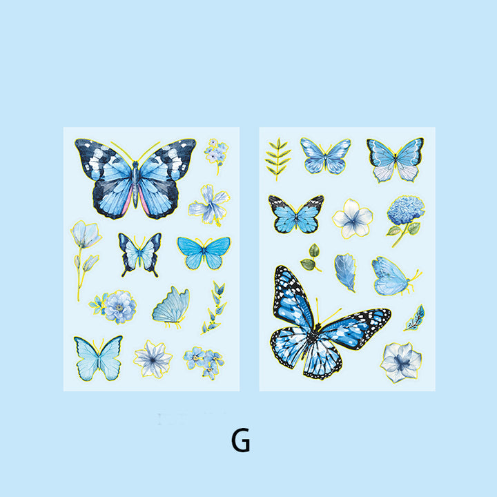 blue butterfly and plant stickers