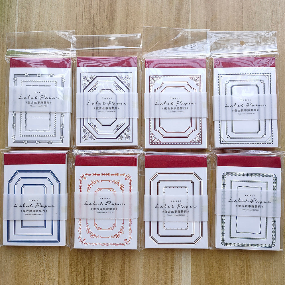 YANJI Retro Epic Poem Border Notepad for Scrapbooking and Art Journal ...