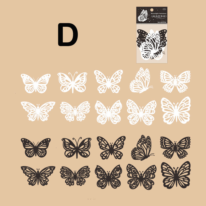 black and white butterfly die cut paper