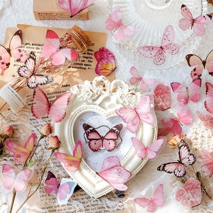 pink butterfly stickers