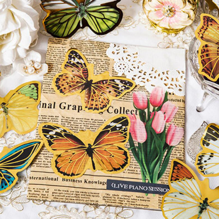 gold butterfly stickers