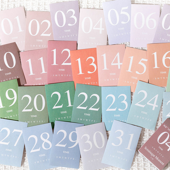 multi color date stickers