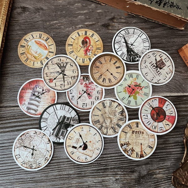 Pegatinas decorativas de cara de reloj de estilo vintage
