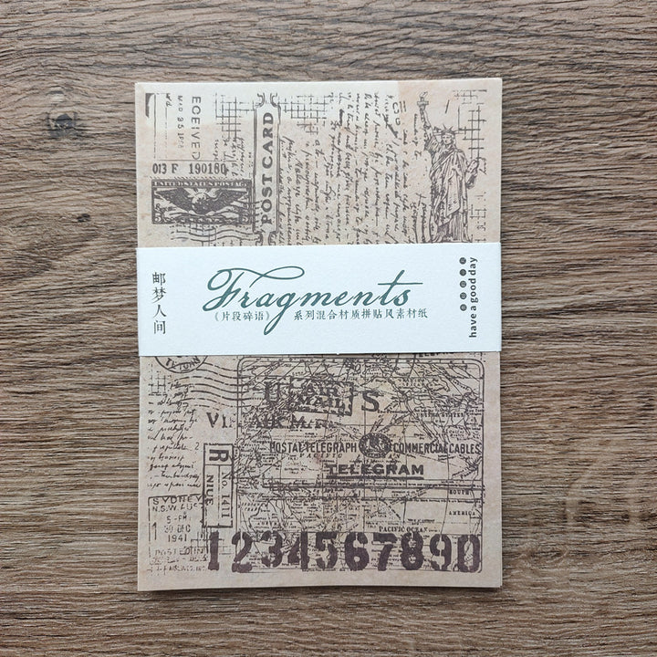 Paquete de papel de álbum de recortes vintage con papel de vitela y papel  ligero
