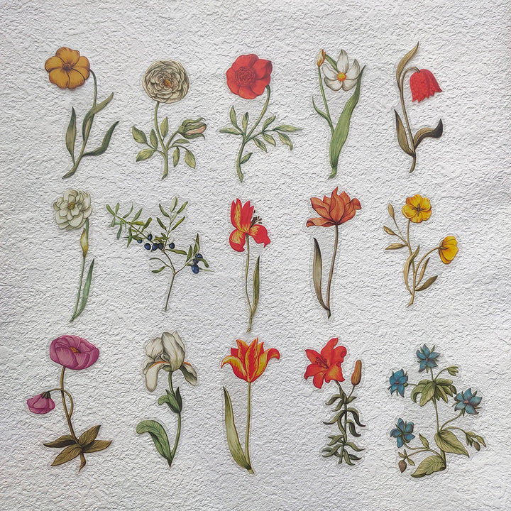 scrapbook vintage flower stickers