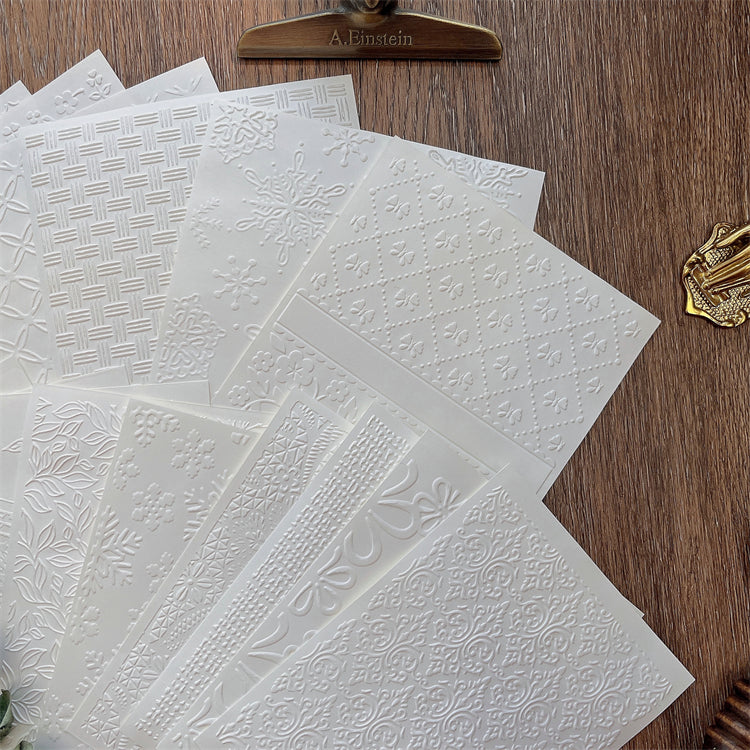 White Embossed Paper for Junk Journal and Scrapbooking – ViVi Stationery