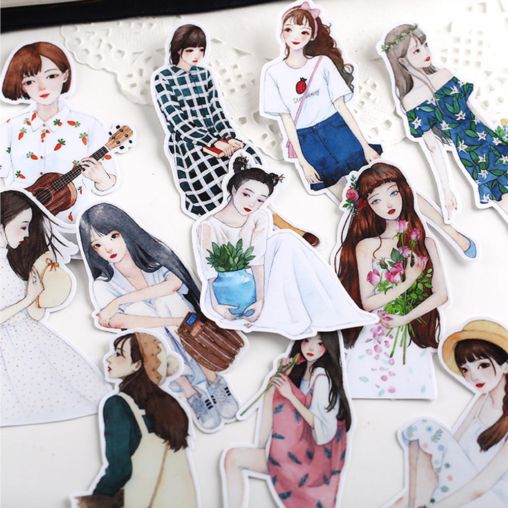 MING Style Girl Stickers for Scrapbooking and Art Journal – ViVi Stationery