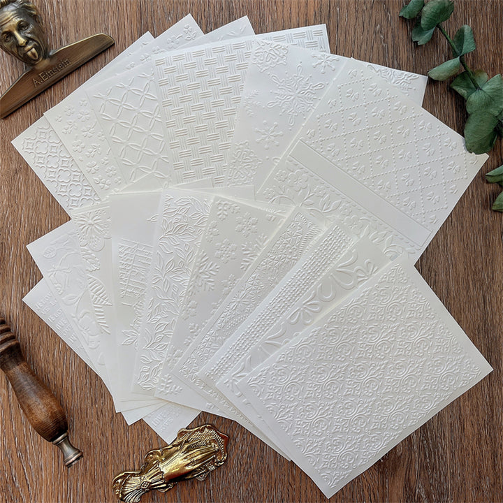 White Embossed Paper for Junk Journal and Scrapbooking – ViVi Stationery