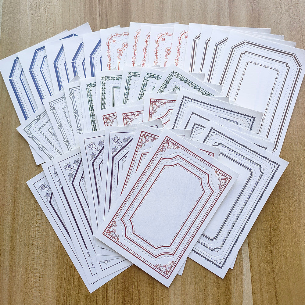 YANJI Retro Epic Poem Border Notepad for Scrapbooking and Art Journal ...