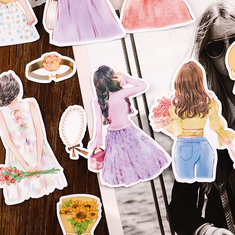 Girl Sticker Back MING Girl Back Stickers for Scrapbooking and Art Journal – ViVi Stationery