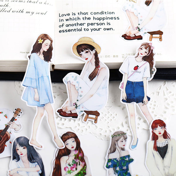 Girl sticker for art journal