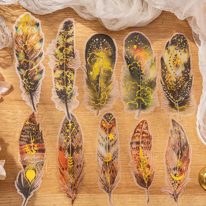 transparent feather stickers