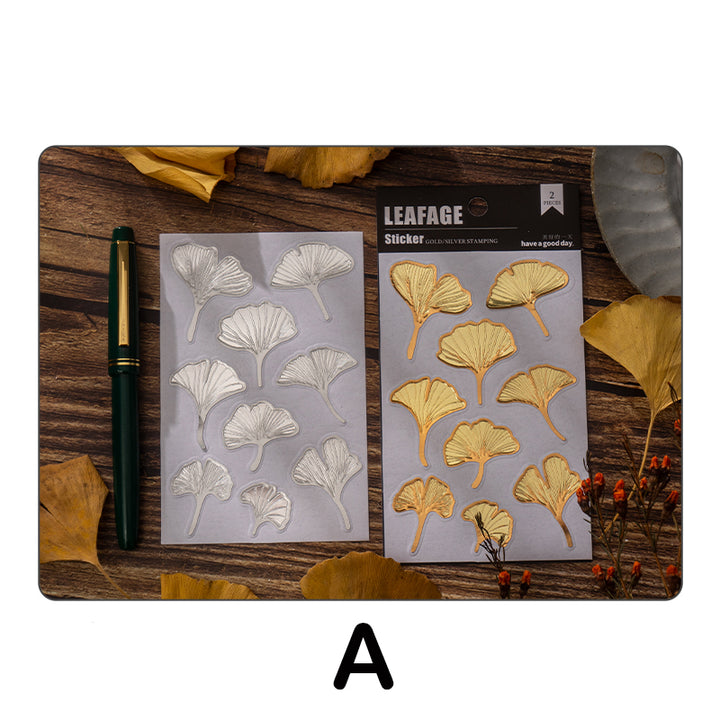 gold and silver leaf stickers for scrapbook