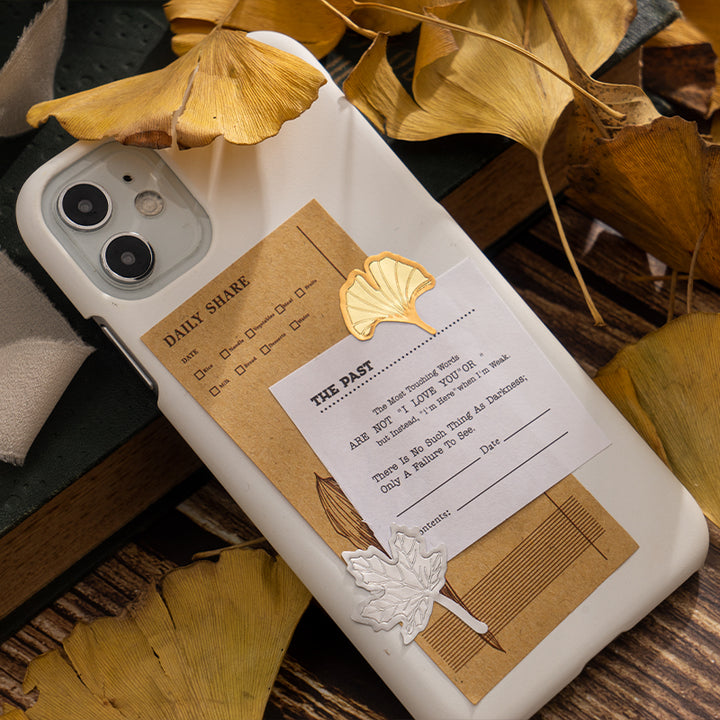 gold and silver foil leaf stickers to decorate phone case