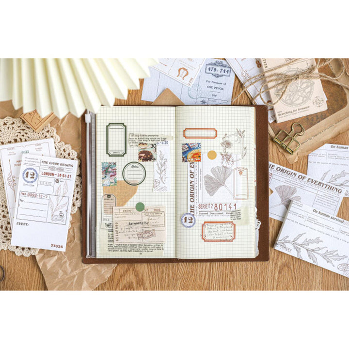 scrapbook page with memo papers