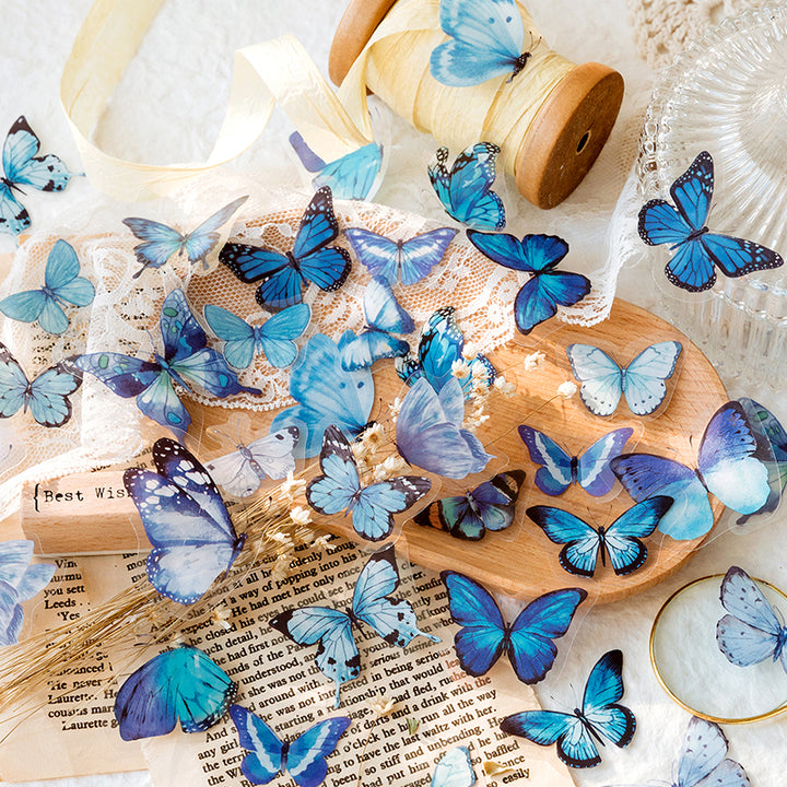 blue butterfly sticker