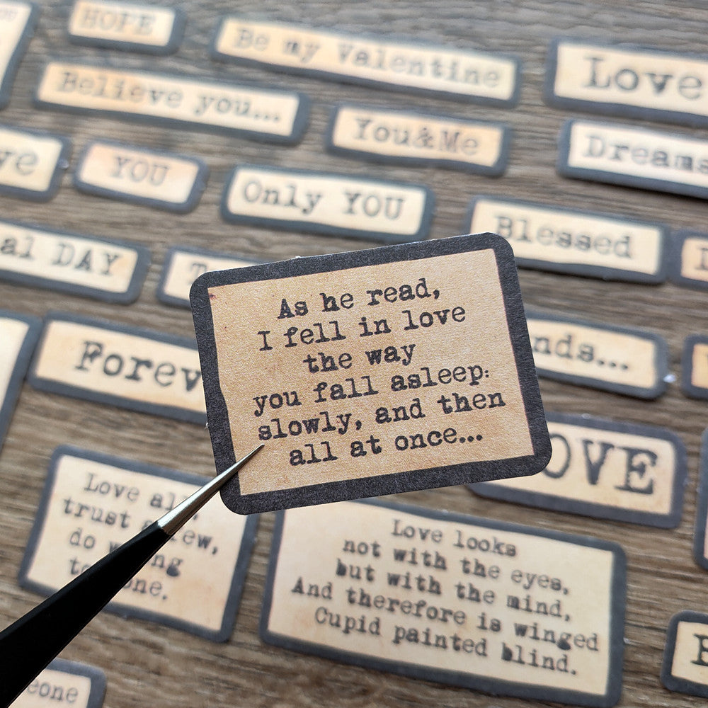 Valentine’s Love Romance Words Phrases Scrapbook Stickers