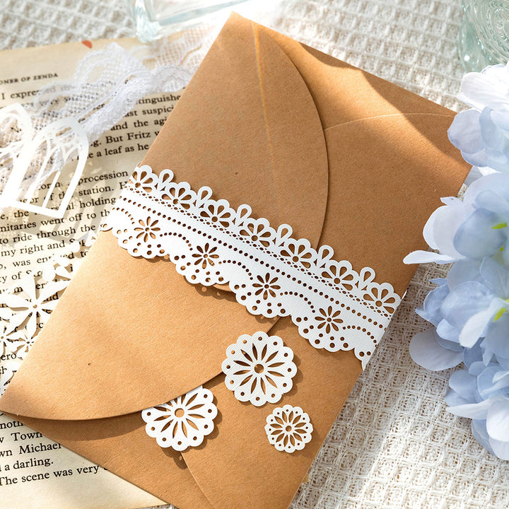 lace die cut paper for gift wrapping