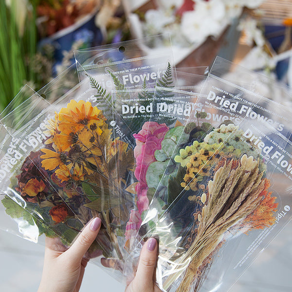  332 Pcs Flower Stickers for Scrapbooking, Self-Adhesive Natural  Floral Stickers with Tweezer, Transparent Plant Stickers for Scrapbook  Supplies, Crafts, Journal, Resin Crafts, Planners