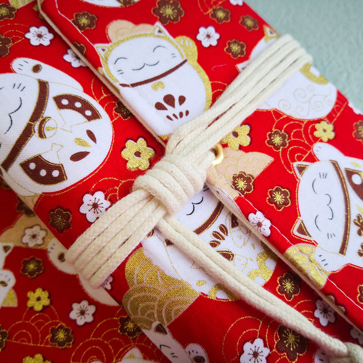 lucky cat fabric and rope