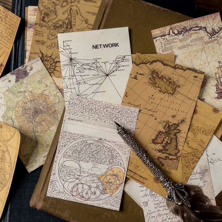 vintage map theme paper for journal