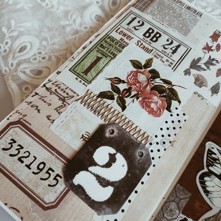 numbers label stickers for art journal