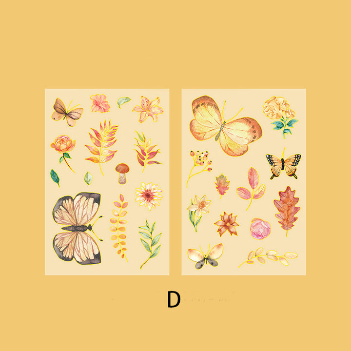 orange butterfly and plant stickers