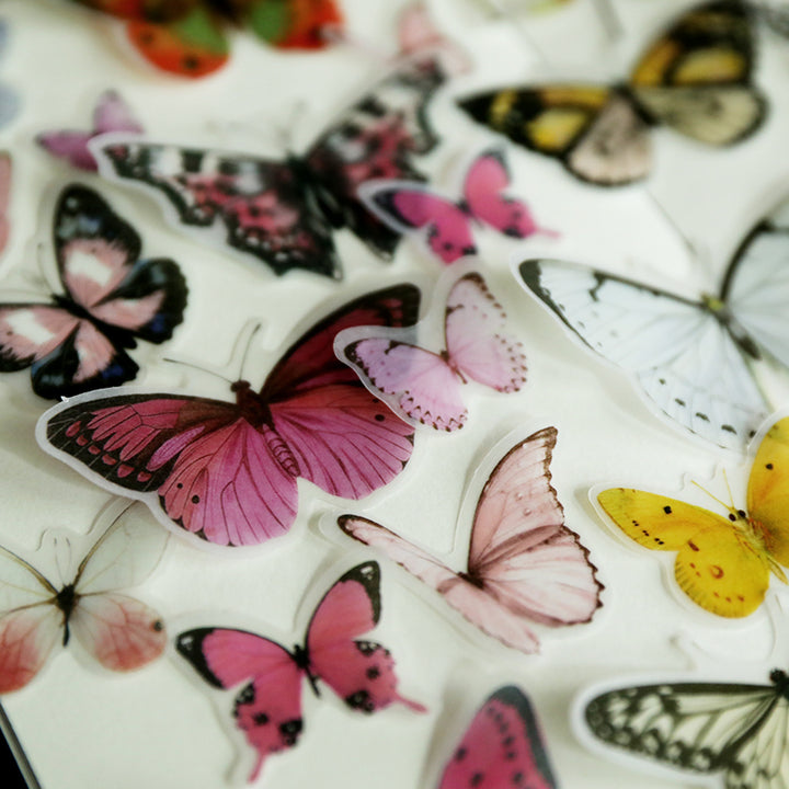 butterfly stickers pink