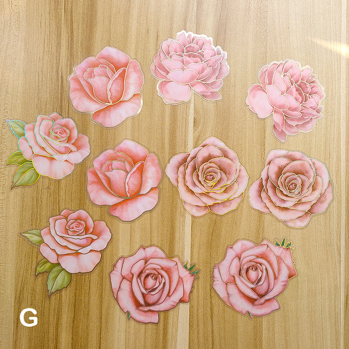 pink roses stickers for scrapbooking